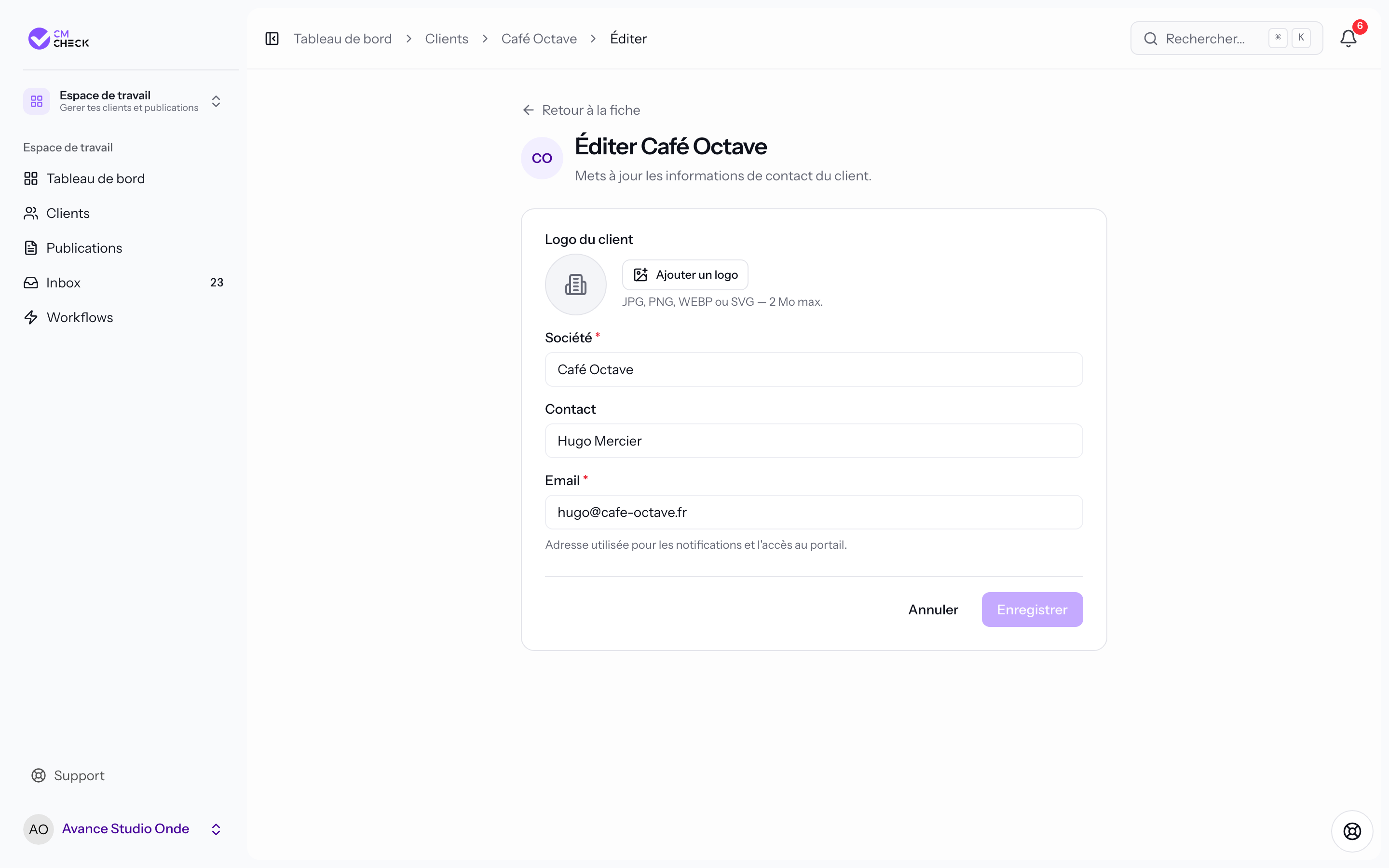 Édition client