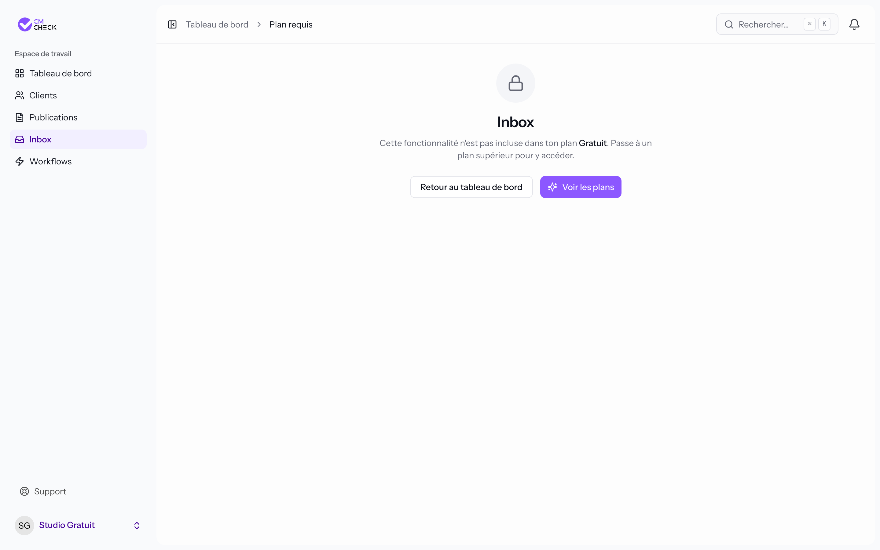 Inbox bloquée Gratuit