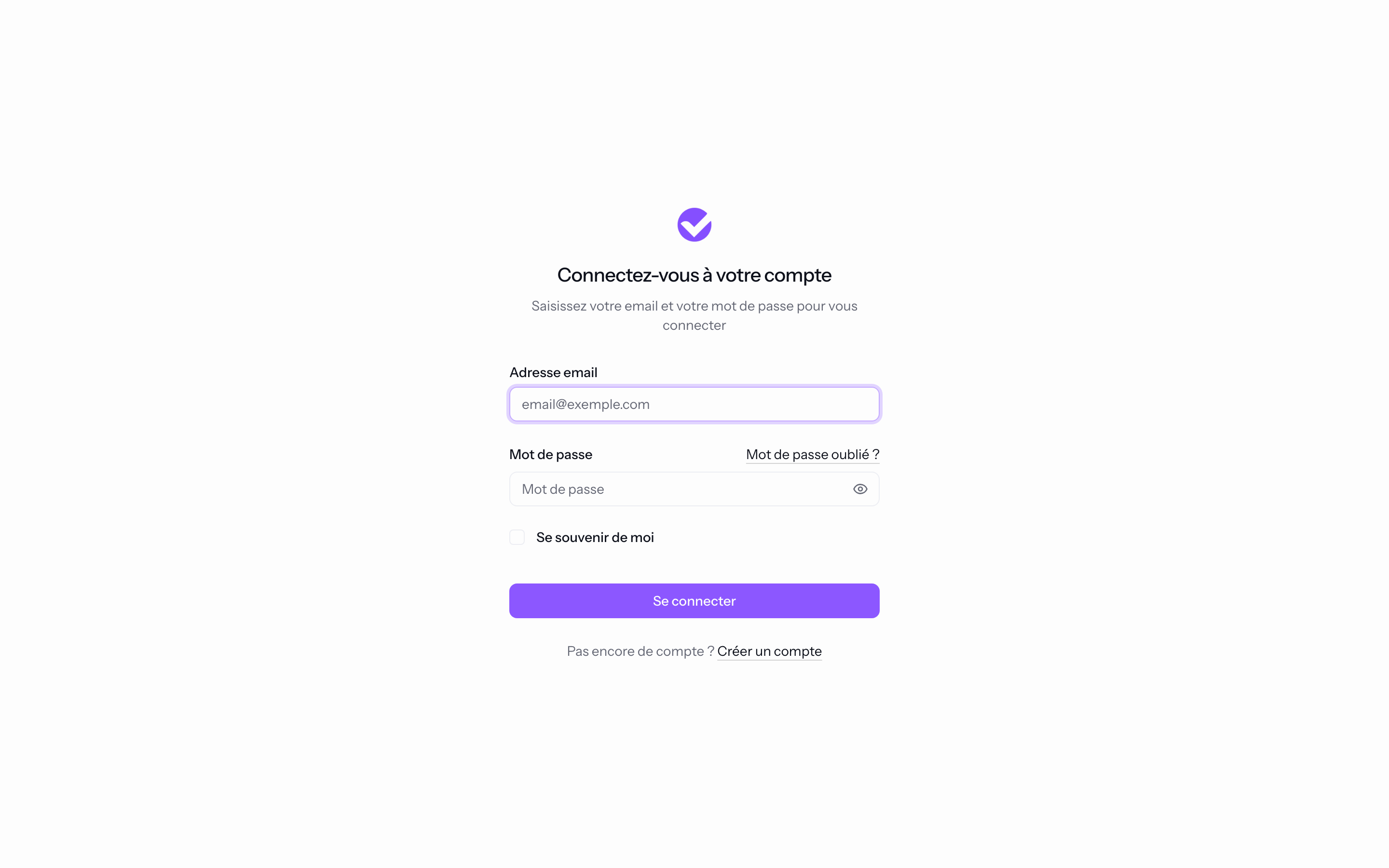 Page de connexion