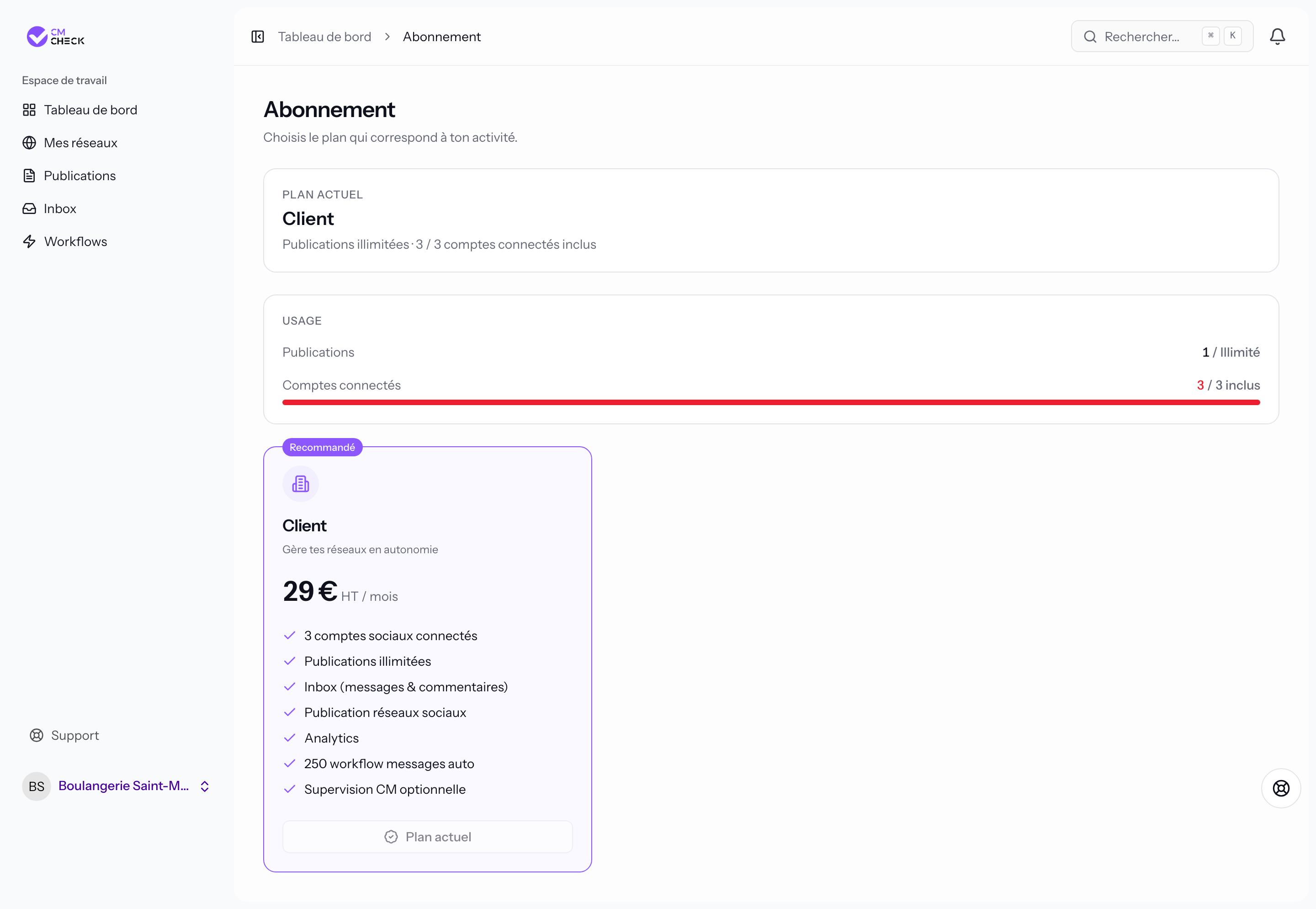 Abonnement Client