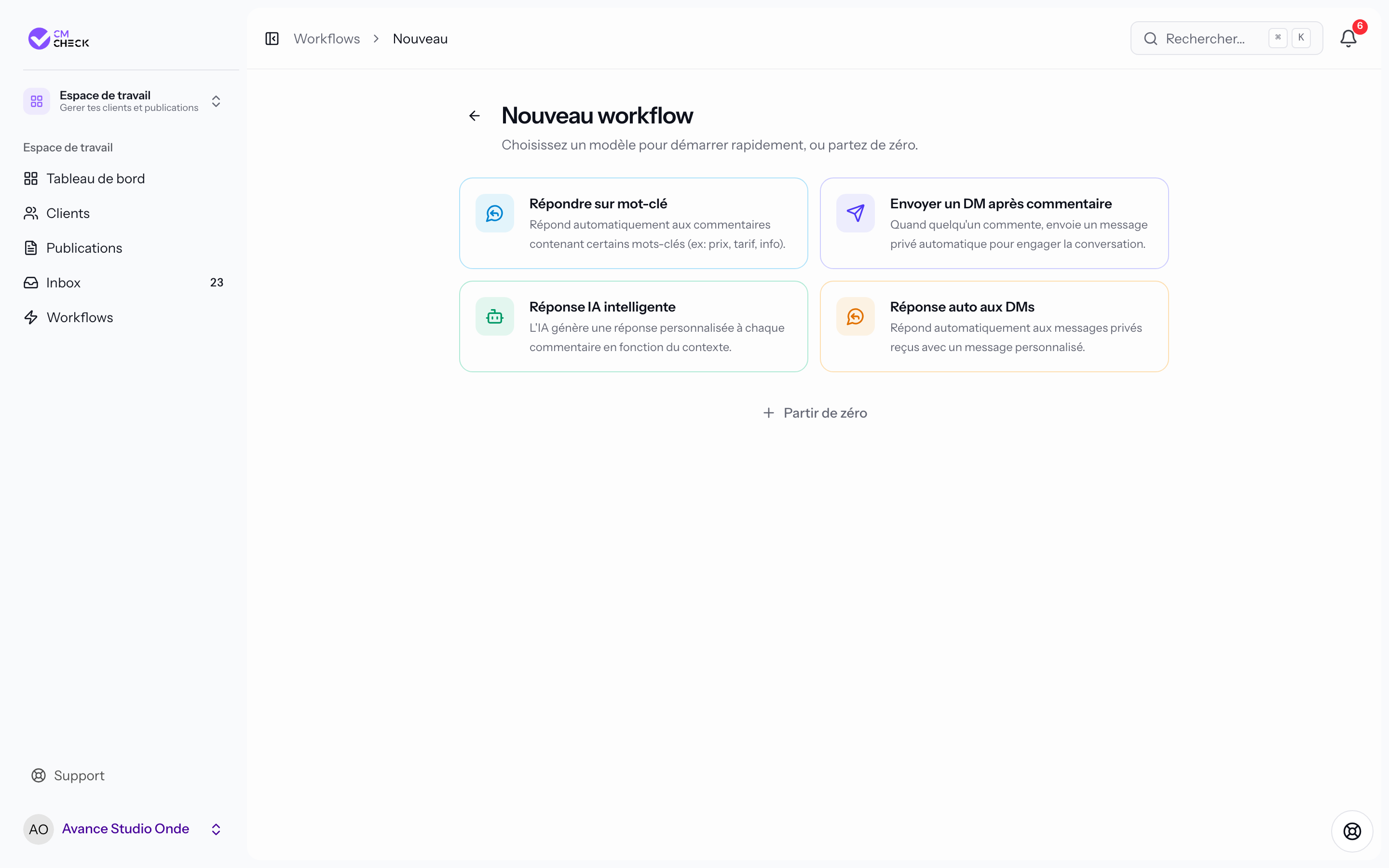 Création workflow