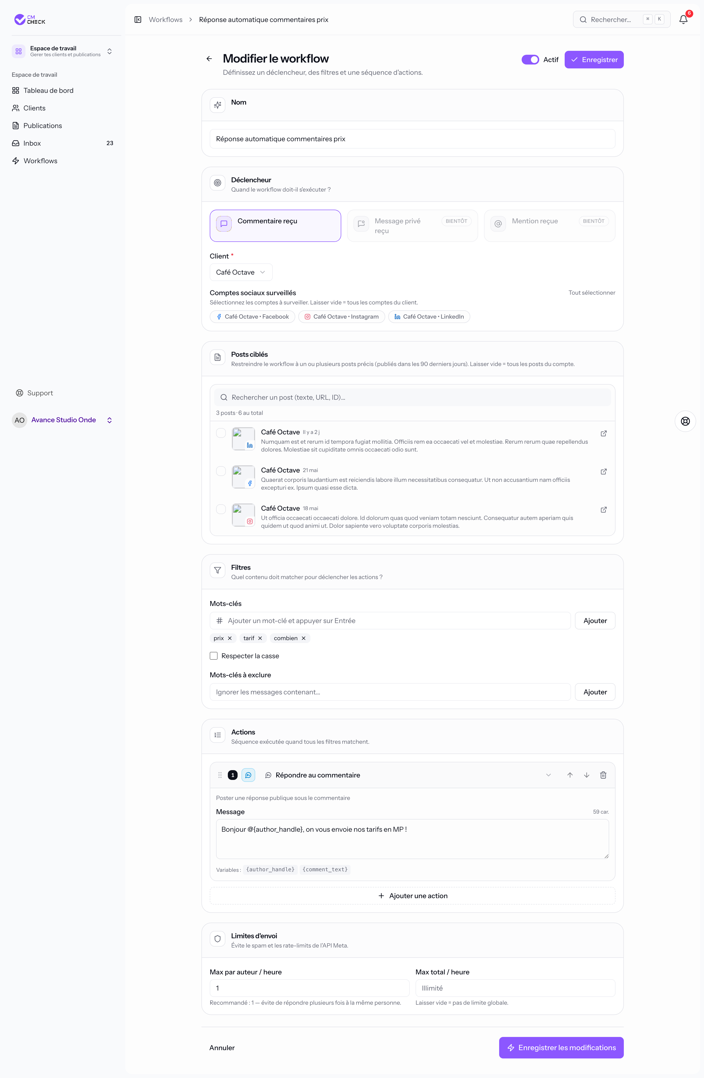 Édition workflow